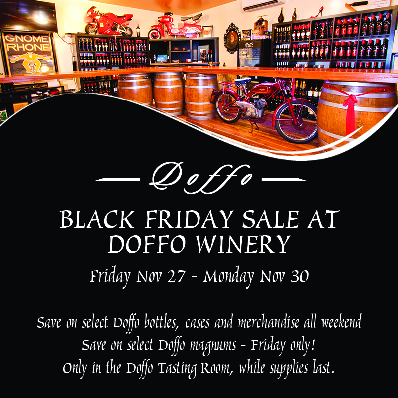 Black Friday Sale At The Doffo Tasting Room Doffo Wines